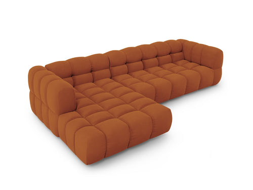 Cosmopolitan Design Modulaire hoekbank links Sky 4-zits, flueel, terracotta - 162x300x70cm
