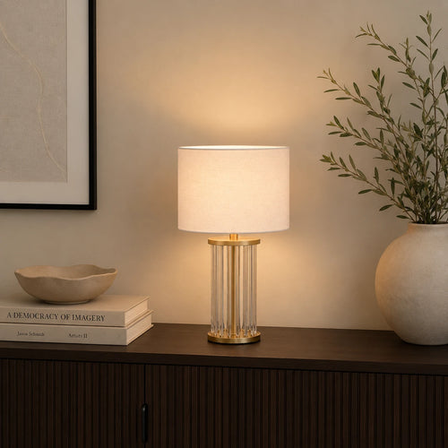 Searchlight tafellamp Swizzle - 1 lichts - 25  x 43   cm - goud