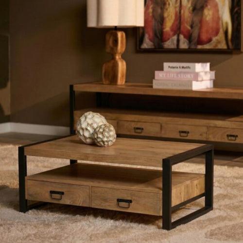 Starfurn Salontafel Britt - Rechthoekig Naturel Hout - 120x60x45cm