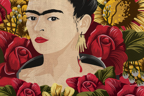 Canvas 60x40 Afdruk Frida’s Bloemen
