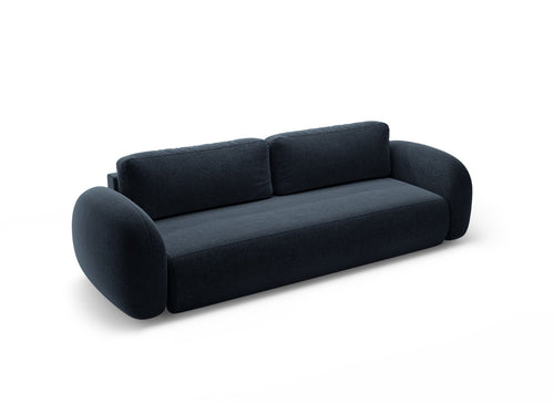 Cosmopolitan Design Slaapbank met opbergdoos Tonale 3-zits, chenille marineblauw - 105x262x88cm