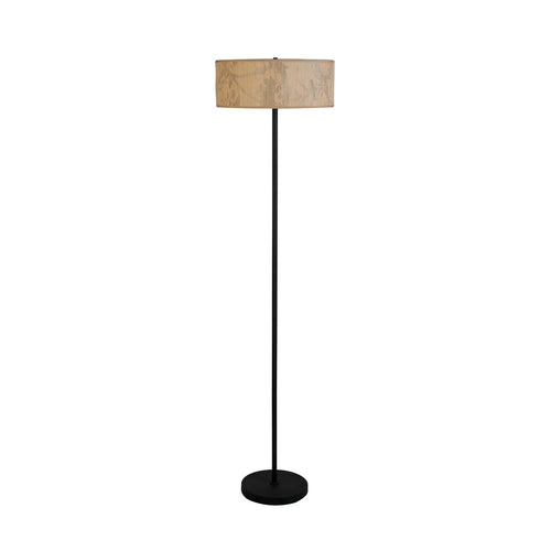 Searchlight Isla 3-lichts vloerlamp, kap van gerecycled papier en zwart metaal