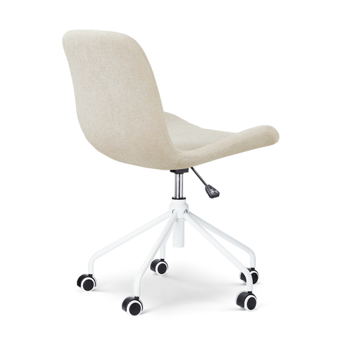 Nolon Nout-Fé bureaustoel cottonbeige - wit onderstel