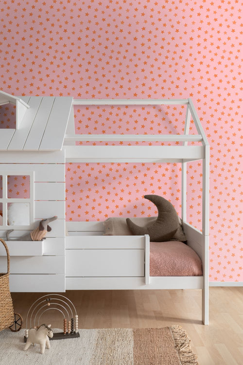 ESTAhome behang sterretjes roze en oranje - 50 x 900 cm - 131711