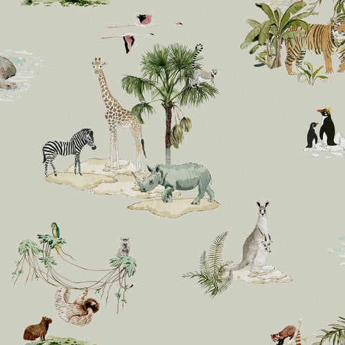 Sophie Allport Vliesbehang Kinderkamer - Animals of the World Hambleton Sage