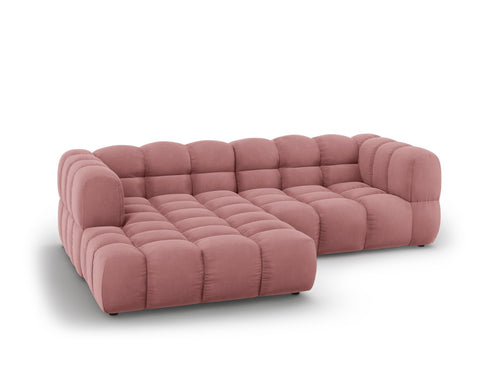Cosmopolitan Design Modulaire hoekbank links Sky 3-zits, flueel, zalm - 162x244x70cm
