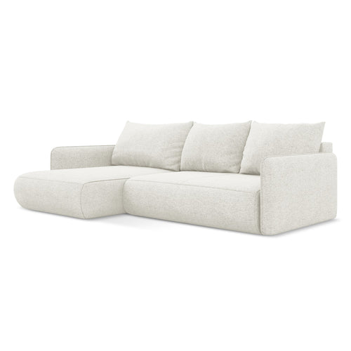 LaMiaSofa hoekbank links Palermo - chenille stof - wit - 240x148x86