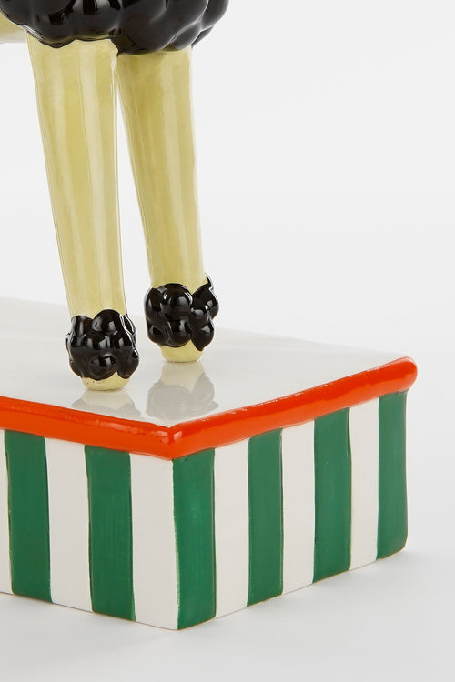 Mica Decorations Kandelaar Hond - L24 x B11 x H29 cm - Keramiek - Lichtgeel