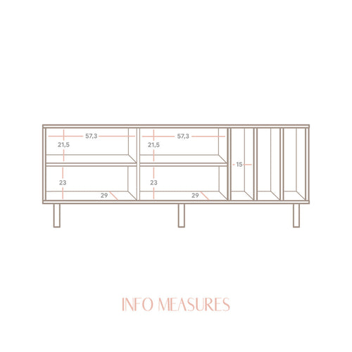 Naan Furniture Dressoir Benissa - Natuurlijk ongelakt grenen - 170 cm - 2 deuren - vtwonen shop