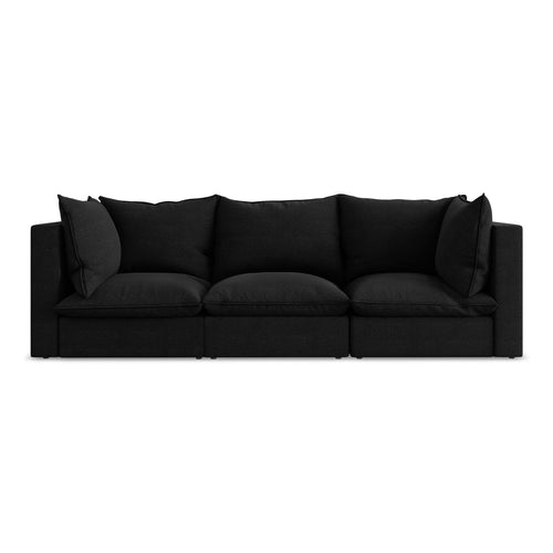 LaMiaSofa 3-zits bank Ravenna - bouclé - zwart - 255x90x77