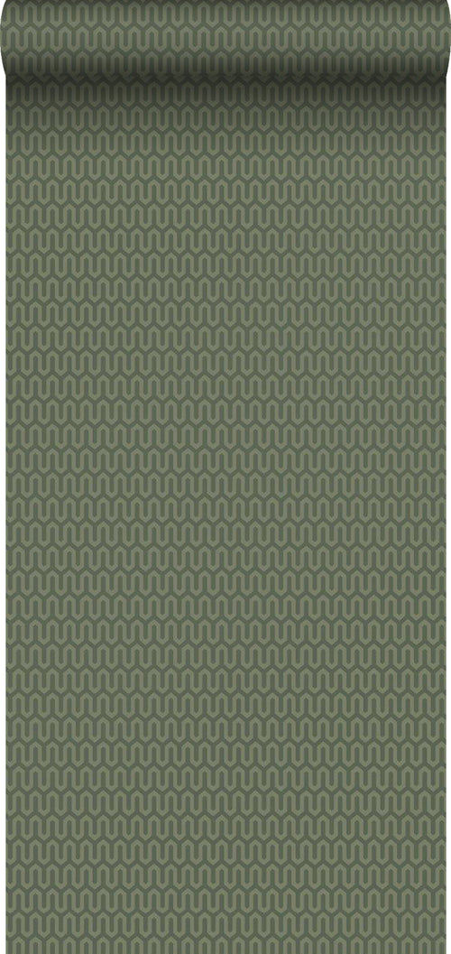 Borastapeter behang geometrische vormen groen - 53 cm x 10.05 m - 660760 - vtwonen shop