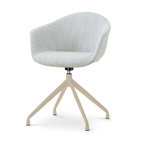 Nolon Nola-Otis draaibare eetkamerstoel grijs melange beige onderstel