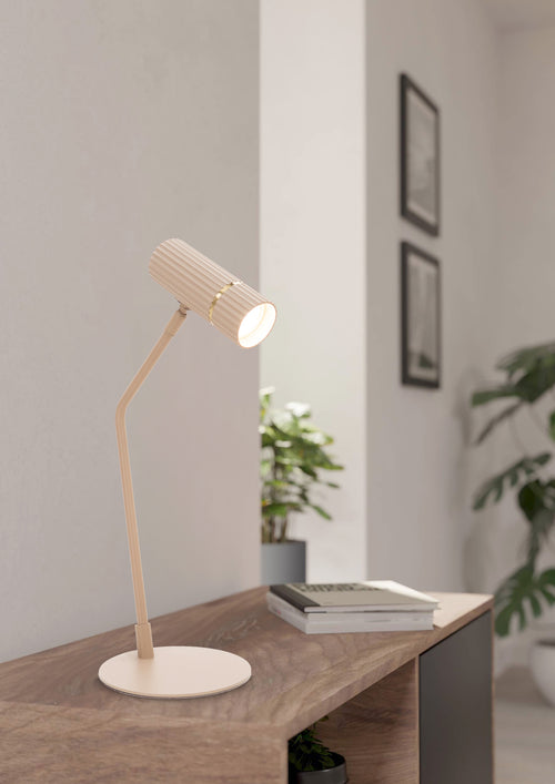 EGLO tafellamp Caminia - gu10 - 48,5 cm - zandkleur/beige/goud