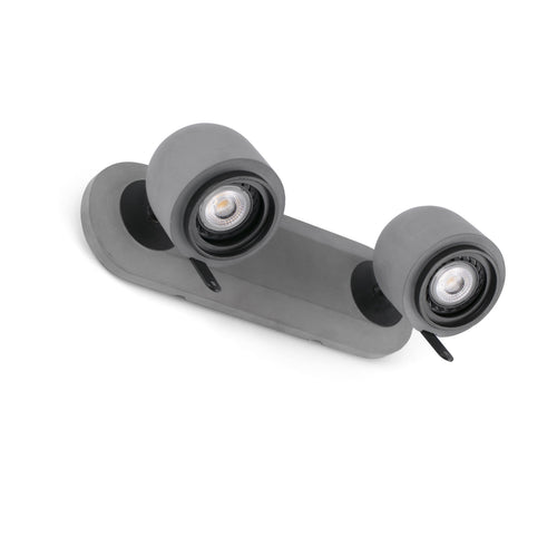 Faro Stone-2 - 2-lichts verstelbare wandspot voor binnen, grijs, GU10