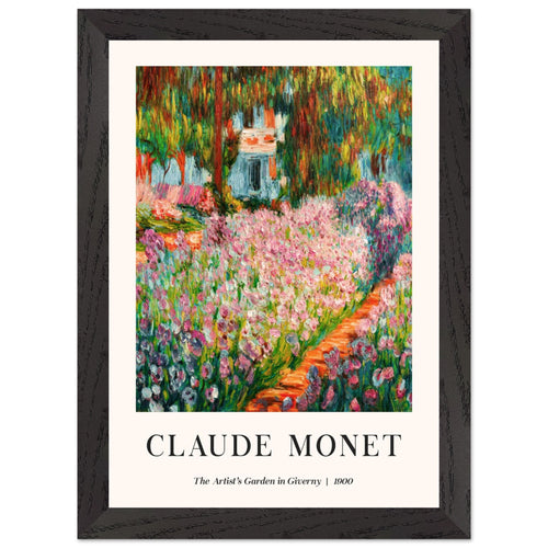 Artfulprints Poster met Lijst Claude Monet – The artist’s garden in Giverny III   - A4 21x29.7 cm - Meerkleurig