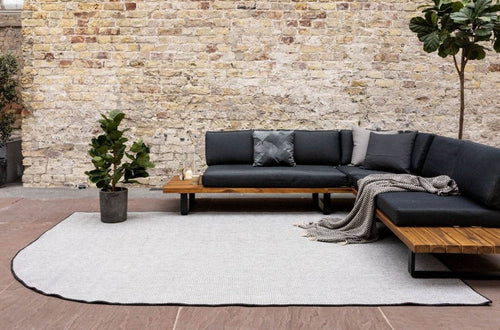 Buitenkleed Mono - Ronde hoek - Zwart/wit -  dubbelzijdig - EVA Interior - 160 x 230 cm - vtwonen shop