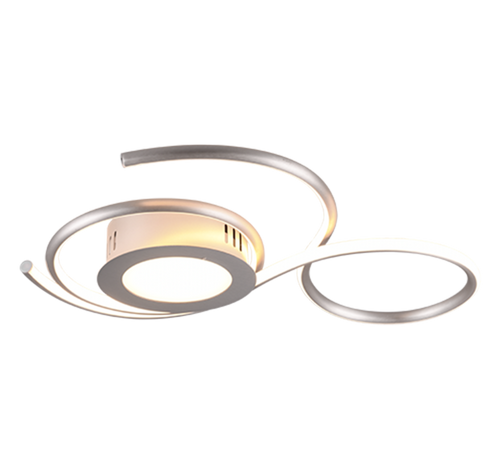 Trio Leuchten plafondlamp Jive - 2 lichts - 50  x 7   cm - mat chroom - vtwonen shop