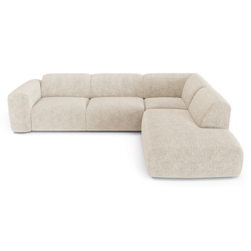 Sia Home - Grote hoekbank  MYRA - fluweel met patronen crème 269cm