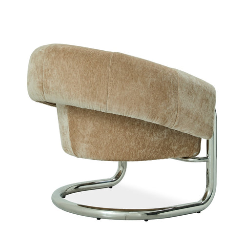 DÉJA Living Eetkamerstoel Leka - Beige/Chrome Stof - Set van 2