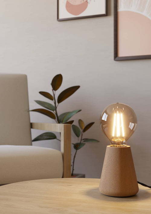 EGLO tafellamp Asby - e27 - 10 cm - lichtbruin - hout - vtwonen shop