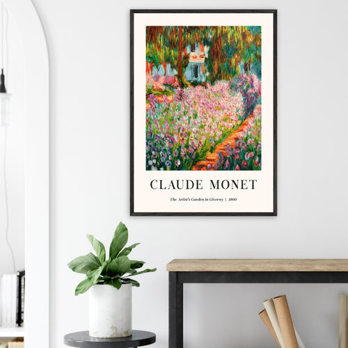 Artfulprints Poster met Lijst Claude Monet – The artist’s garden in Giverny III   - 70x100 cm - Meerkleurig
