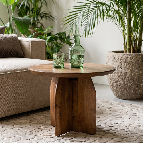 Raw Materials Bullnose bijzettafel mangohout  - Ø55 cm