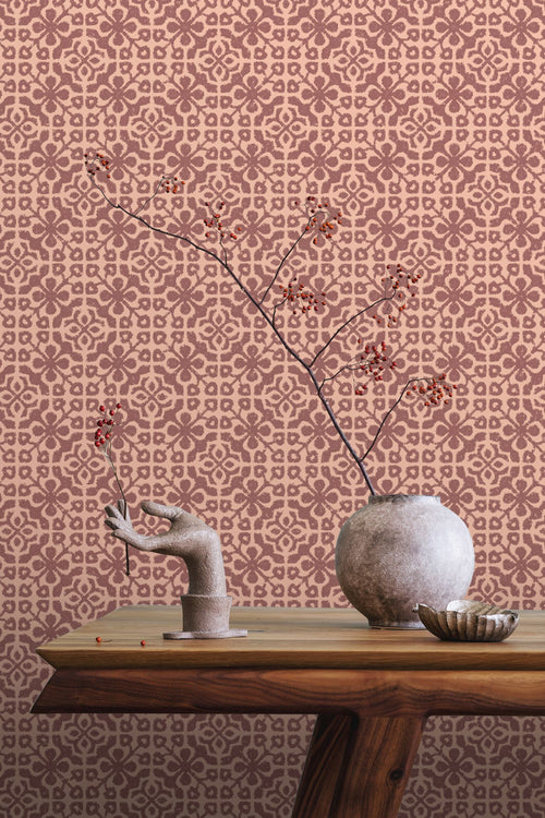 ESTAhome behang verweerde tegels mauve paars - 50 x 900 cm - 131482 - vtwonen shop