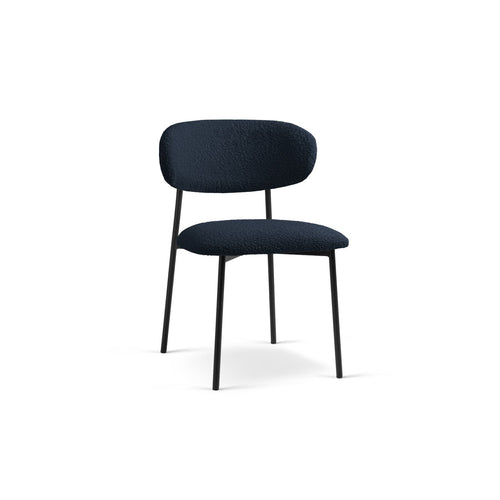 Set van 2 stoelen met gesp Nina boucle donkerblauw - 52x55x78cm