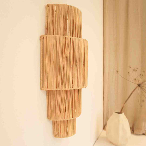 MÔMÉ Wandlamp Coco - naturel - raffia - 53 x 27.5 x 12,5 cm - boho look - vtwonen shop