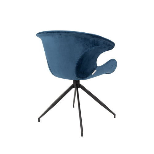 Zuiver Mia Eetkamerstoelen armleuning Blauw  - Set van 2