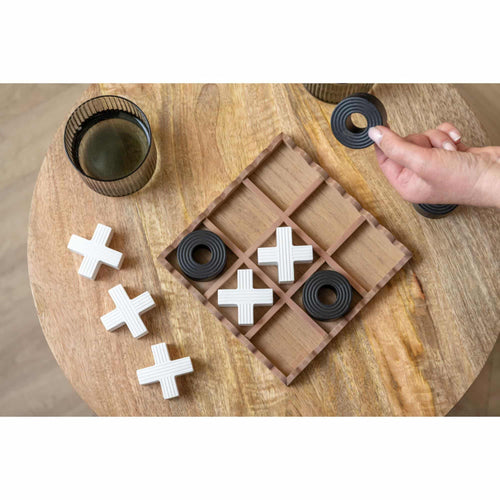Present Time ornament Tic Tac Toe - zwart - 18.5x18.5x5cm