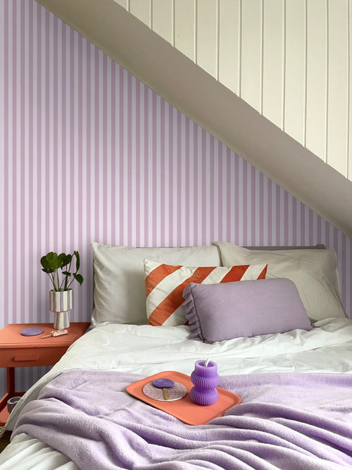 ESTAhome behang strepen paars - 53 cm x 10.05 m - 130954