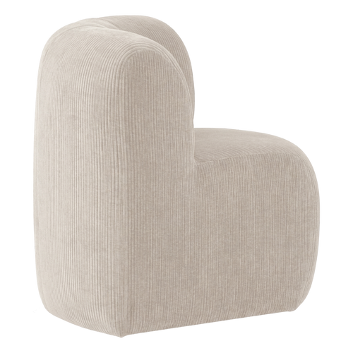 WOOOD eetbank hoek met rugleuning Mojo Base - Rib - Ecru - 83x80x80