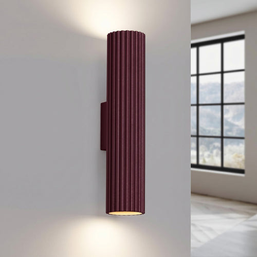 Sollux Lighting Wandlamp KARBON 30 bordeaux - 6,5x8,5x30cm