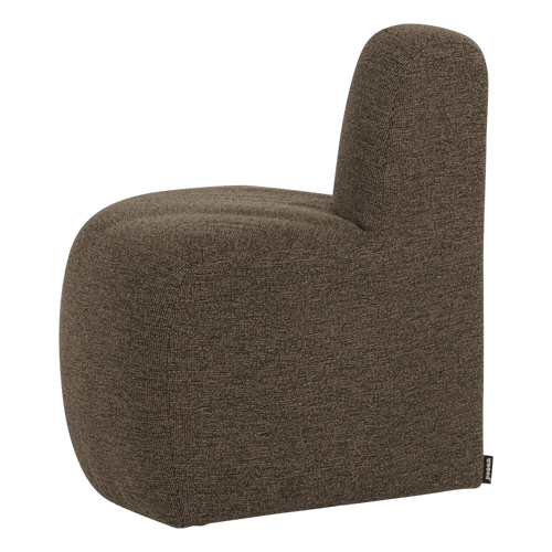 WOOOD eetbank hoek rond rugleuning Mojo Base - Bouclé - Bruin - 83x76x76