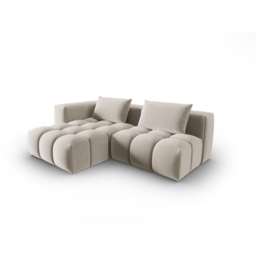 Cosmopolitan Design - Modulaire hoekbank links Verona 3-zits, flueel ecru - 145x205x70cm