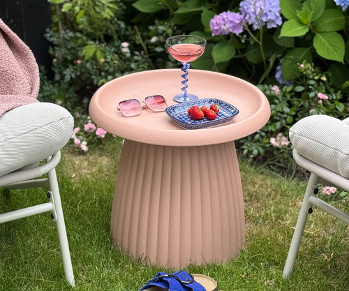 MaximaVida kunststof bijzettafel Mila  rond 50 cm zalmroze - vtwonen shop