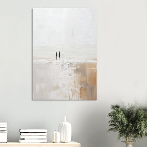 Artfulprints Canvas Abstract – Silhouettes 2 canvas - 75x100 cm - Grijs