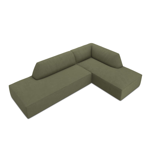 Cosmopolitan Design - Modulaire hoekbank rechts Siena 4-zits, ribfluwelen groente - 180x273x69cm
