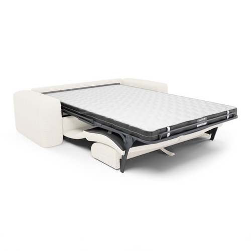 Sia Home - Express slaapbank dunlopillo 140cm MYRA - bouclette stof crème 214cm