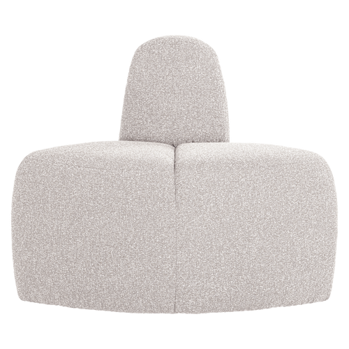 WOOOD eetbank hoek rond rugleuning Mojo - Bouclé - Ecru Melange - 83x100x74