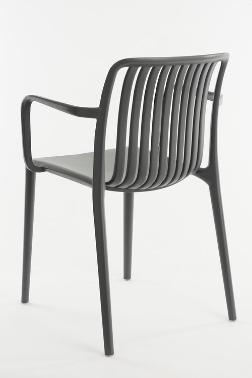 Mica Decorations  Paloma Tuinstoel - L53 x B53 x H78 cm - Polypropyleen - Grijs