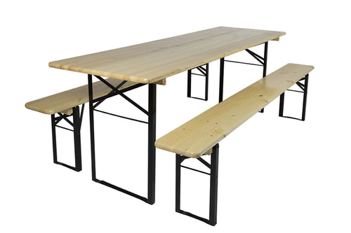 MaximaVida inklapbare picknickbank Berlijn 200 x 25 cm 3-laags blanke lak - FSC hout