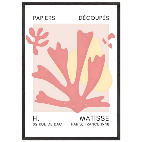Artfulprints Poster met Lijst Matisse – Abstract bloom taupe   - 70x100 cm - Taupe