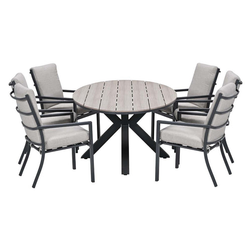 Garden Impressions Tuinset Senja 7-delig sandstone - Tulli tuintafel 220x115xH75 cm