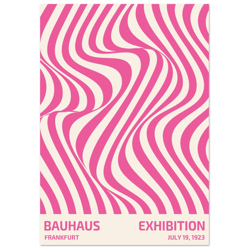Artfulprints Poster met Lijst Bauhaus - Exhibition Frankfurt pink   - 70x100 cm - Roze