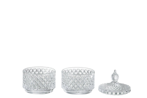 J-Line voorraadpot 2 Lagen - glas - transparant