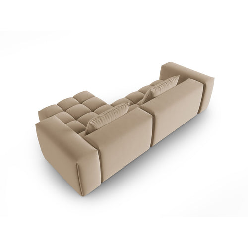 Cosmopolitan Design - Modulaire hoekbank rechts Verona 3-zits, flueel zand - 145x260x70cm