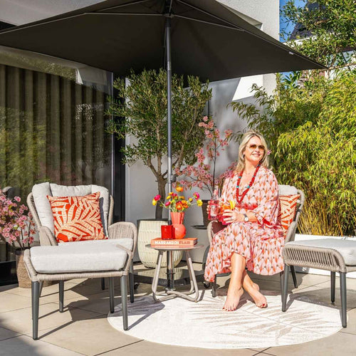 Garden Impressions loungestoelen Bentong - Fons taupe - 3-delig