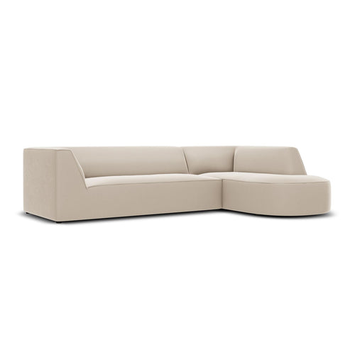 Cosmopolitan Design - Modulaire hoekbank rechts Siena 4-zits, flueel beige - 180x273x69cm